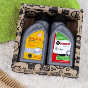 Shower gel in engine oil design with name print image 4