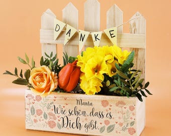 Personalized planter box "How wonderful that you exist" with name, planting basket, gift for women, Mother's Day, birthday, gift for girlfriend