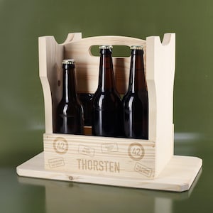 2in1 Bierträger und Hocker zum Geburtstag mit Namensgravur,Geburtstagsgeschenk für Männer, Männergeschenk zum Geburtstag mit Verkehrszeichen