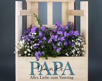 Pflanzkiste für Papa oder Opa mit persönlichem Aufdruck zum Vatertag