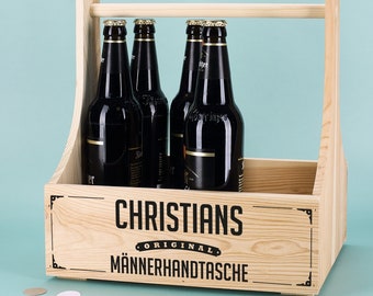 Bierträger Männerhandtasche mit Namen