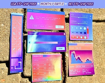 Editing Software Window Sticker Retro Graphic Design Screen Computer Handmade Vinyl Stickers