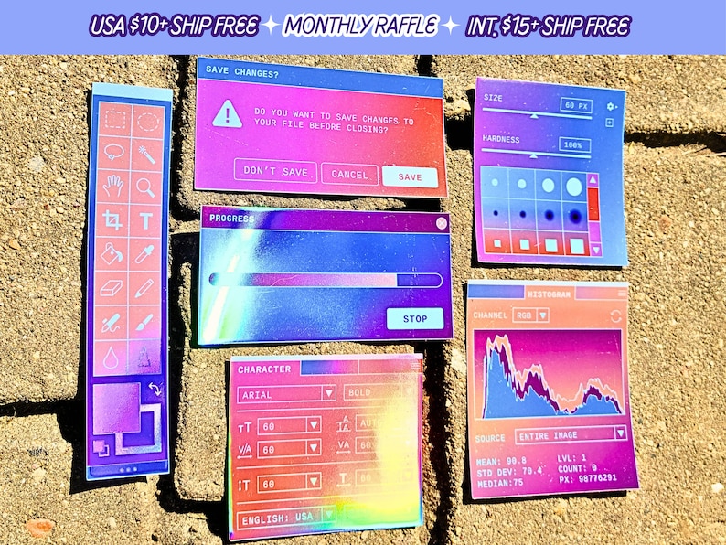 Window Software Sticker Editing Software Window Sticker Retro Graphic Design Screen Computer ...