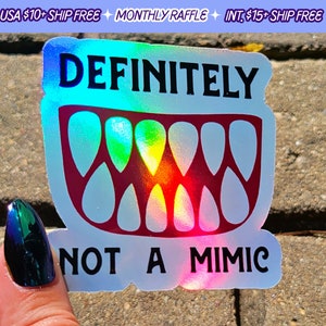 Definitely Not A Mimic Handmade TTRPG DND Vinyl Sticker