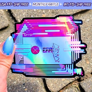 Error Glitch Window Sticker Retro Frozen Computer Handmade Vinyl Stickers
