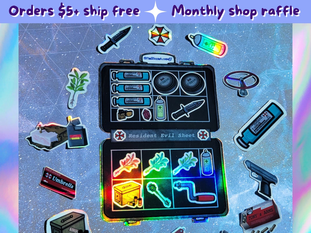 Resident Evil Briefcase Vinyl Decal Handmade Sticker Sheet Etsy