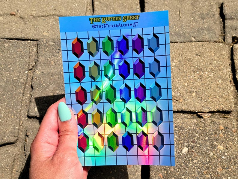 Rupee Rainbow Legend of Zelda Rupees Vinyl Sticker Sheet - Etsy