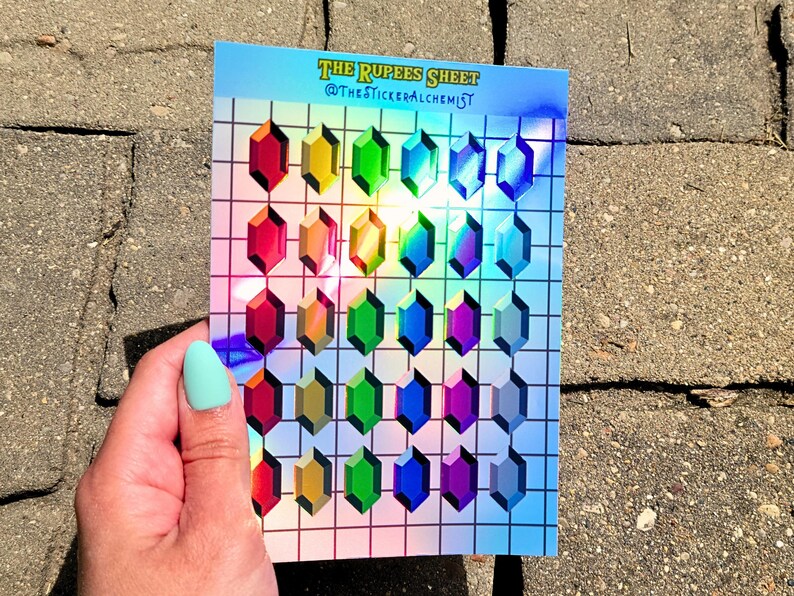 Rupee Rainbow Legend of Zelda Rupees Vinyl Sticker Sheet - Etsy