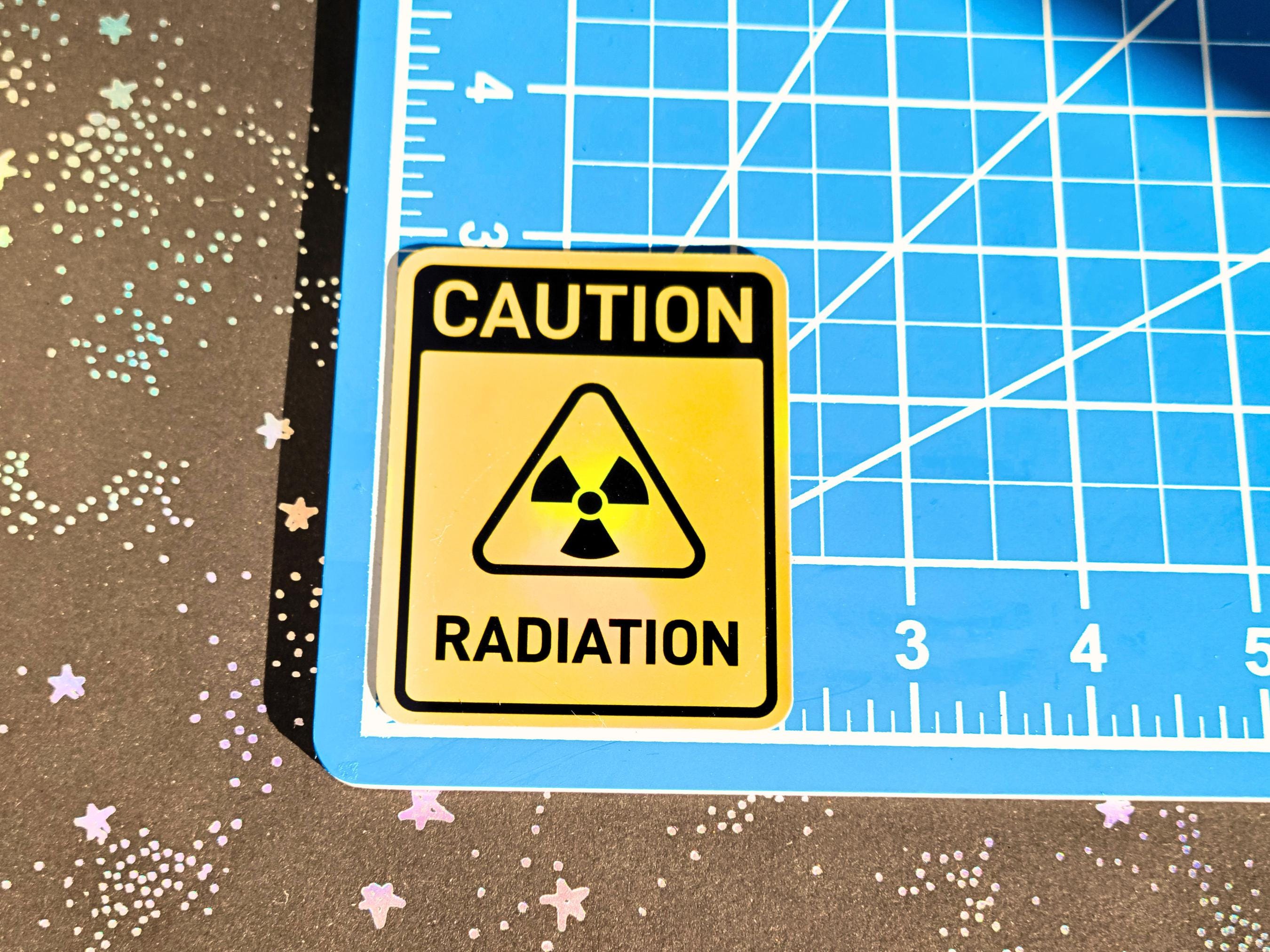 Caution Radiation Handmade Holographic Radioactive Vinyl Sticker - Etsy