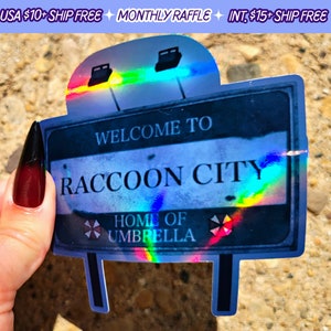 Resident Evil Welcome To Raccoon City Home of Umbrella Weathered Vinyl Decal Handmade Sticker Gift