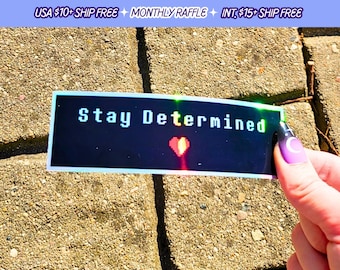 Undertale Stay Designed Zitat Aufkleber Videospiel Handgemachte Holographische Vinyl Aufkleber