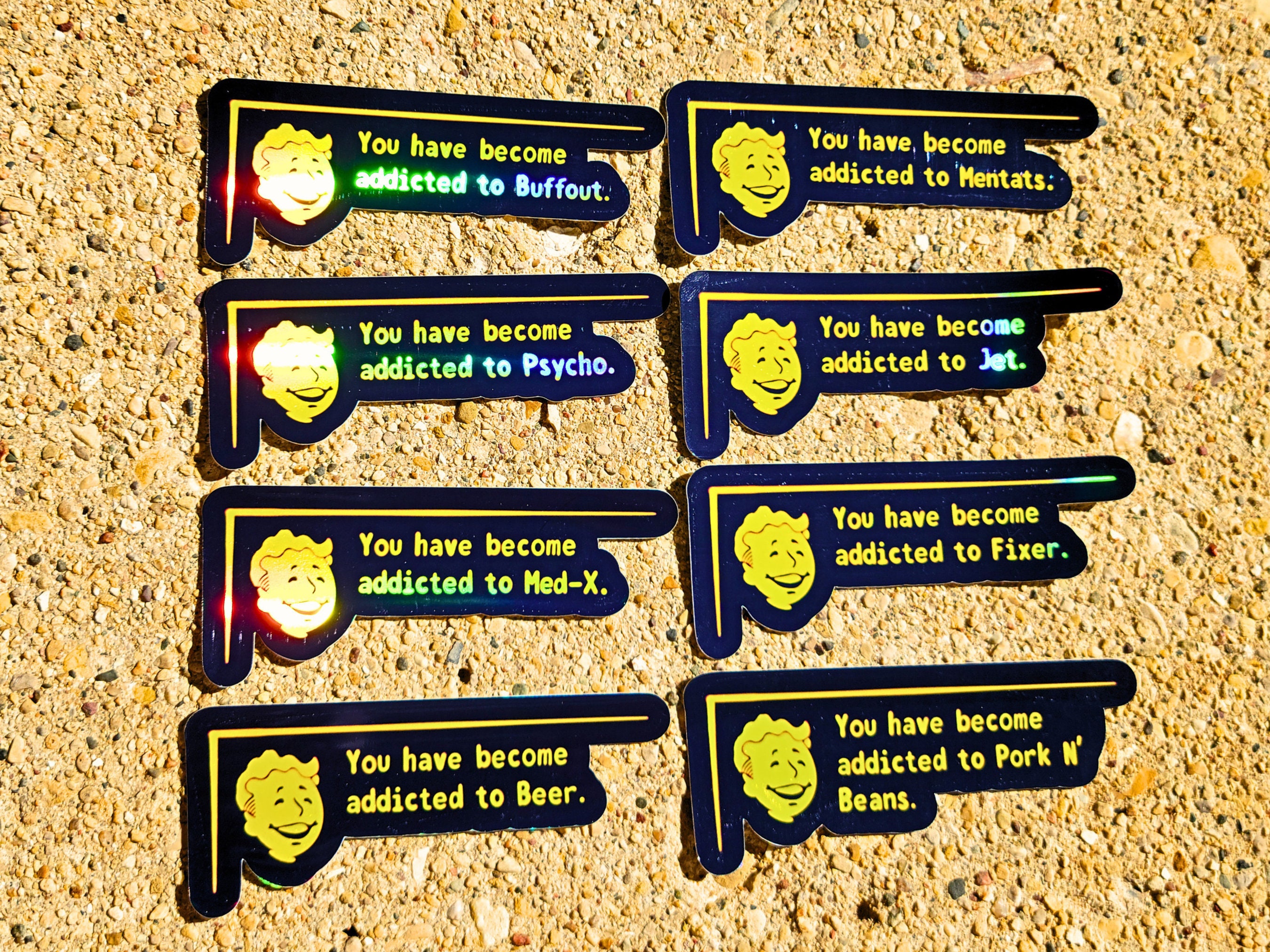 Fallout Addiction Handmade Stickers Holographic Addicted to Vinyl ...