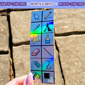 Computer Tool Bar Holographic Bookmark Handmade MS Paint PC Tech Thick Card Stock