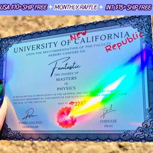 Fallout Theoretical Degree in Physics Handmade Holographic Fantastic NCR Vinyl Sticker