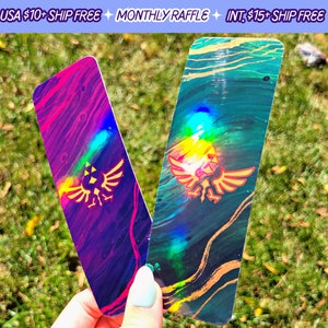 Legend Of Zelda Handmade Holographic Breath of the Wild Tears of The Kingdom Bookmarks Thick Card Stock