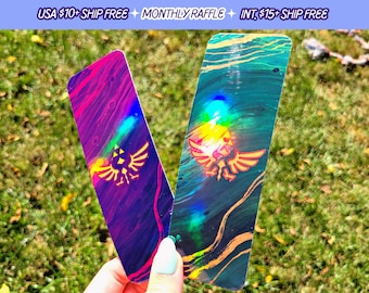 Legend Of Zelda Handmade Holographic Breath of the Wild Tears of The Kingdom Bookmarks Thick Card Stock