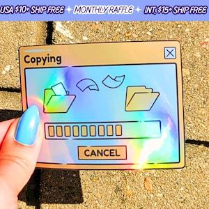 Copying Computer Window Sticker Retro PC Desktop Handmade Vinyl Stickers