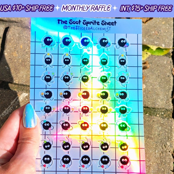 Soot Sprite Planner Dust Handmade Holographic Sticker Sheet