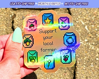 Stardew Valley Support Your Local Farmer Sticker Vinyl Decal Stickers