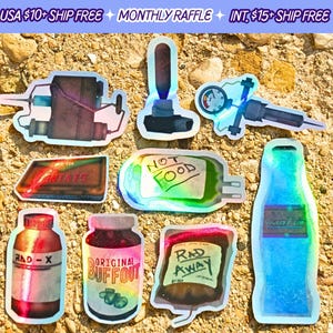 Fallout Sticker Aid Handmade Pack | Waterproof Glossy Sticker, Laptop Sticker, Best Friend Gift, MacBook Hydro Flask Sticker, Gaming decal