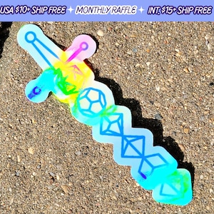 Dungeons and Dragons Dice Sword Decal DND Holographic TTRPG Sticker