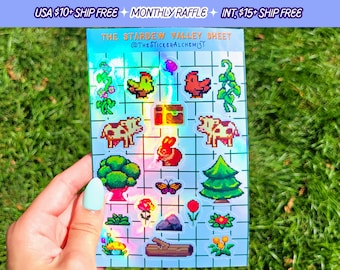 Stardew Valley sticker sheet handmade animals crops farm video game stickers