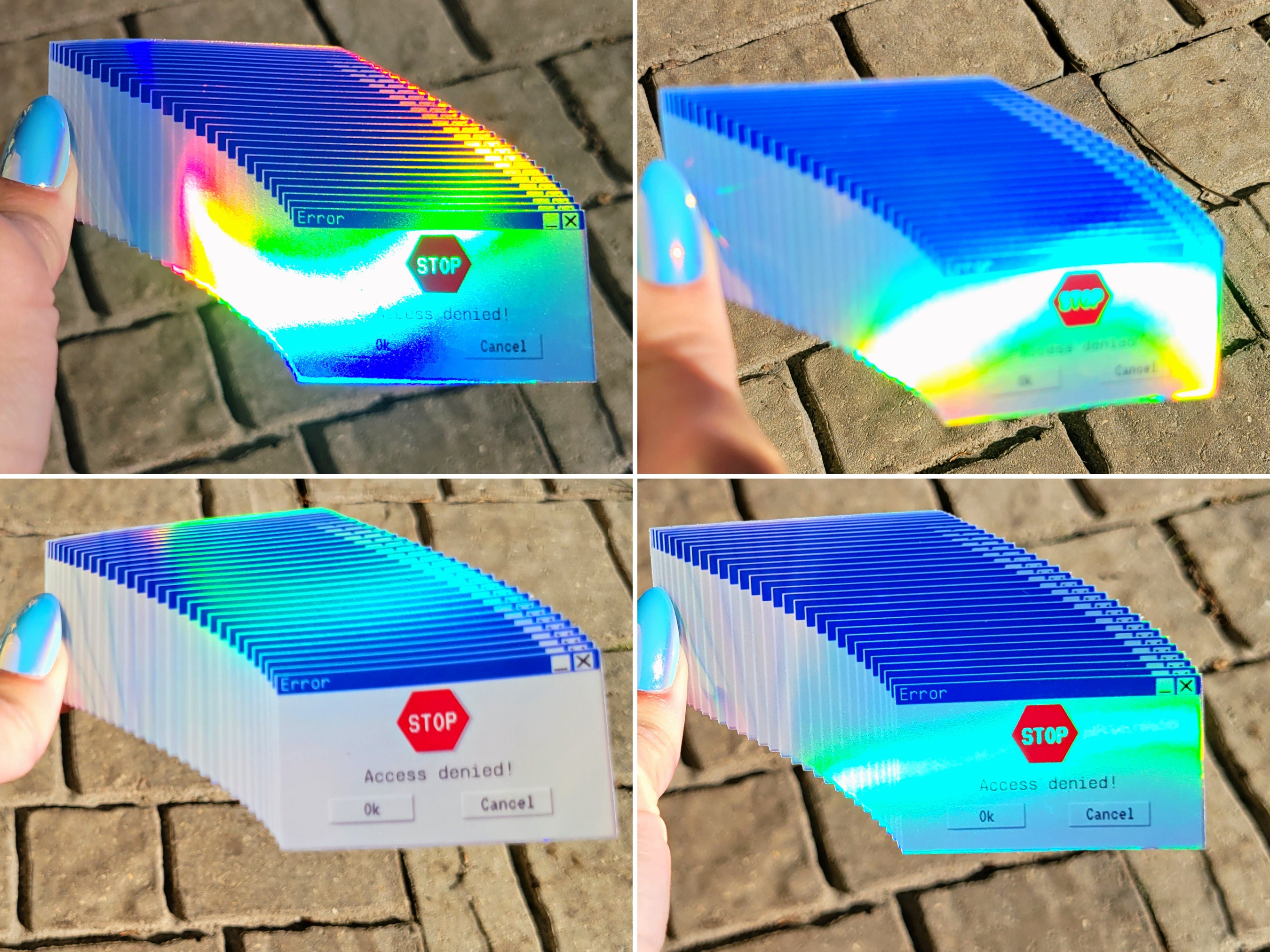 Access Denied Computer Error Sticker Stop Message Handmade Holographic ...