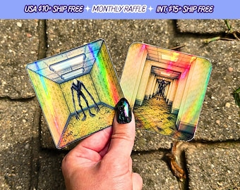 Backrooms Monster Handmade Pixel Back Rooms Holographic Vinyl Sticker