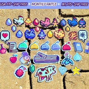 Stardew Valley Choose Your Vinyl Decal Cow Chicken Slime Sticker Pack Bundles