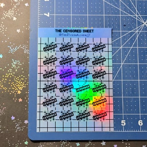 Pixel Censored Handmade Sticker Sheet Holographic Censor Vinyl Sticker ...