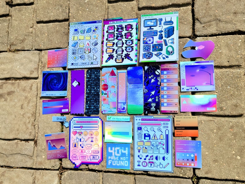 Chat Room Sticker Sheet Retro Computer Handmade Vinyl Stickers Sheets ...