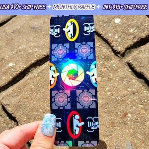 Portal Holographic Bookmark Handmade Portal 2 Aperture Science Thick Card Stock