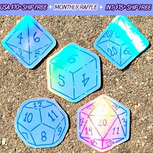 Dungeons and Dragons Dice Hand Magic Decal DND Holographic TTRPG Sticker