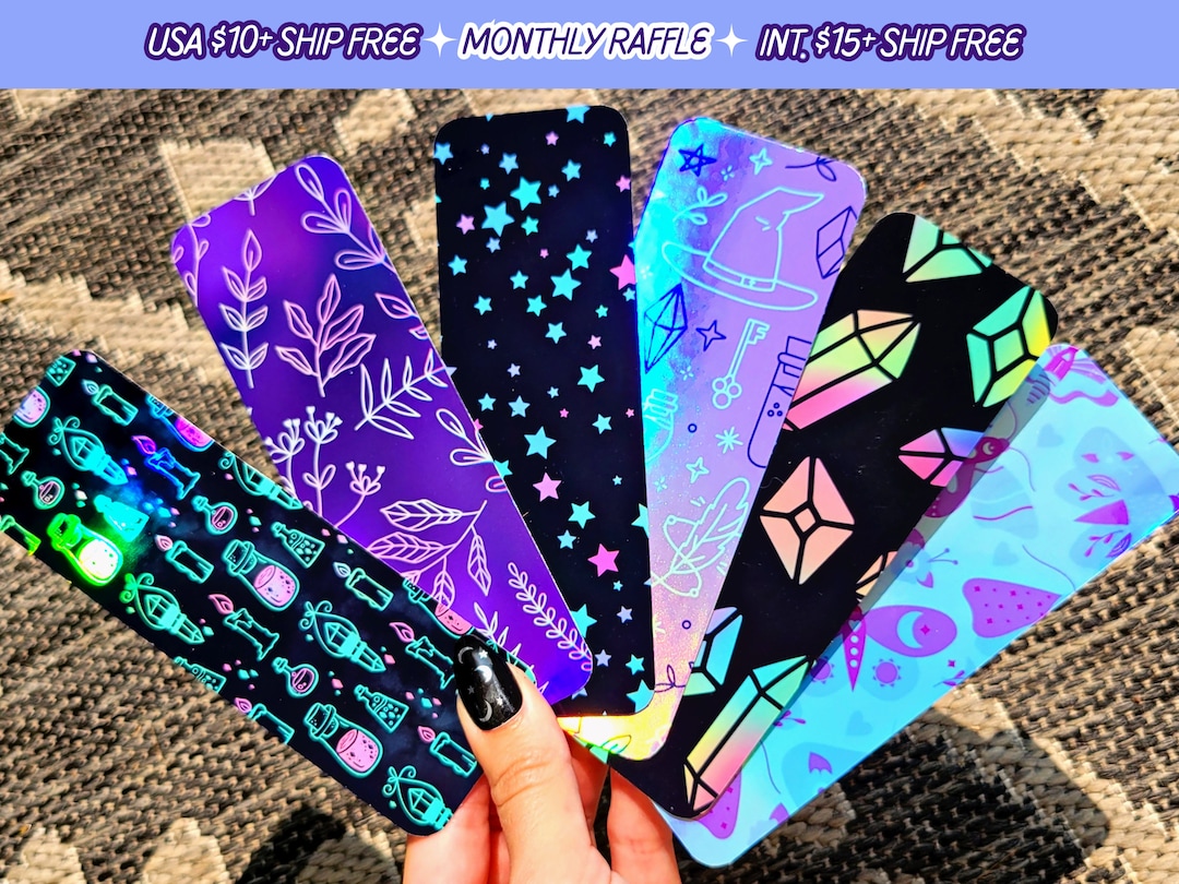 Magic Bookmarks Handmade Holographic Thick Card Stock - Etsy