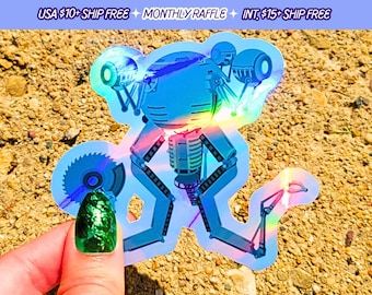 Fallout Mr. Handy Sticker Handmade Holographic Vinyl Stickers