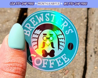 Animal Crossing Brewster's Coffee Aufkleber The Roost Handmade New Horizonsbrewster Holographische Taube Dorfbewohner Vinyl Aufkleber