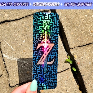 Legend Of Zelda Green Handmade Holographic Breath of the Wild Tears of The Kingdom Bookmarks Thick Card Stock
