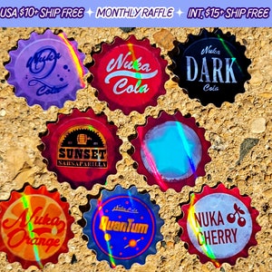 Fallout Bottle Caps Sticker Handmade Nuka Cola Holographic Sticker Pack