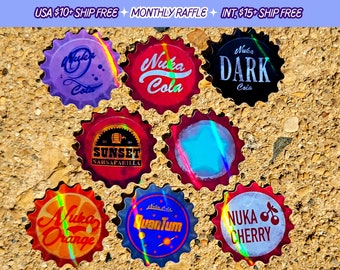 Fallout Bottle Caps Sticker Handmade Nuka Cola Holographic Sticker Pack