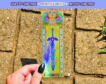 Stained Glass Legend Of Zelda Handmade Holographic Breath of the Wild Tears of The Kingdom Bookmark
