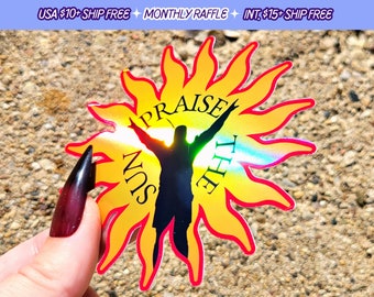 Dark Souls Praise The Sun Sticker Handmade Holographic Vinyl Video Games Soulslike Stickers Solaire Elden Ring Video Game