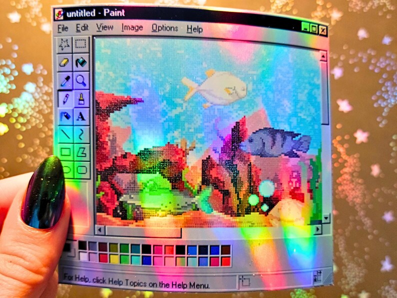 Fish Tank Paint Window Sticker Computer Handmade Frutiger Aero ...