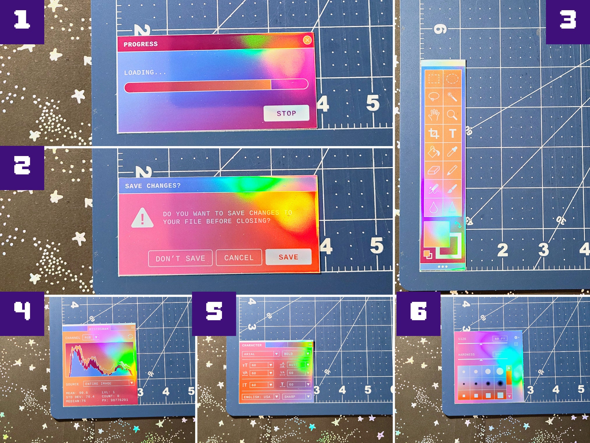 Block Screen Sticker Editing Software Window Sticker Retro Graphic Design Screen Computer ...