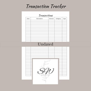 A5 Transaction Tracker Insert | Minimalist | Printable Digital Download