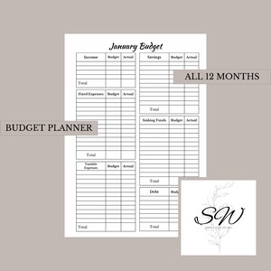 A5 Budget Insert | Minimalist | Printable Digital Download