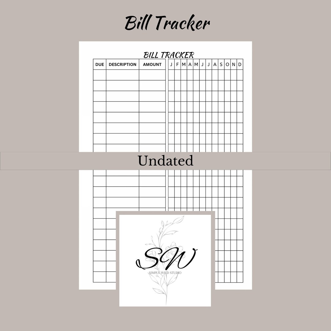 A5 Bill Tracker Insert | Minimalist | Printable Digital Download - Etsy