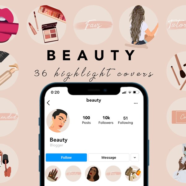 Pink Beauty Instagram Highlight Covers | Social Media Icons For Instagram Bloggers | Beauty Guru | Business | Download