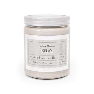 Vanilla Bean Scented Candle - Hand-poured 9oz Jar Candle, Aromatherapy Home Fragrance, Relaxing Candle Gift, Natural Soy Wax Candle, Calming