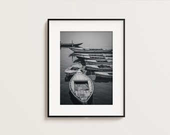 Ganges River Boat, Varanasi, India – Fine Art Photography Print, Travel Wall Art (Unframed)