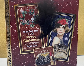 Art Deco Wonderful Christmas Handmade Card